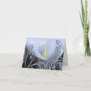 Tarjeta De Agradecimiento Calla Lily Gracias Blue Swirls