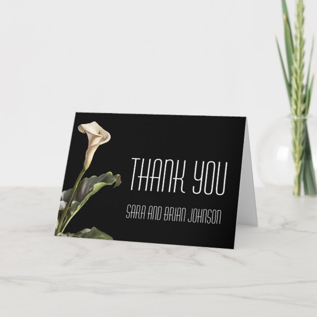 Tarjeta De Agradecimiento Calla Lily Modern Floral Gracias (Anverso)