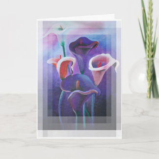 Tarjeta De Agradecimiento Callas Púrpura Lilac Y Arte Púrpura