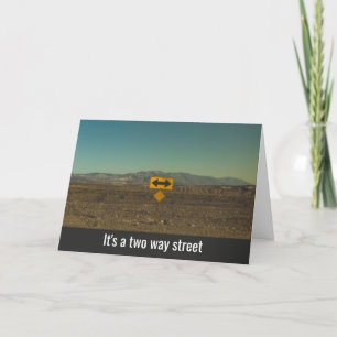 Tarjeta De Agradecimiento Calle de dos vías, viajemos en la misma dirección