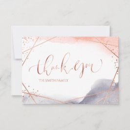 Tarjeta De Agradecimiento Calligrafía geométrica de la acuarela del amanecer