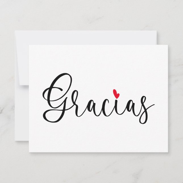 Tarjeta De Agradecimiento Calligrafía manuscrita del corazón rojo negro (Anverso)