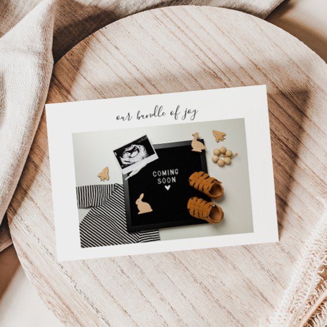 Tarjeta De Agradecimiento Calligraphy Bundle of Joy Baby Announcement Card (Subido por el creador)