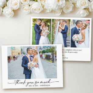 Tarjeta De Agradecimiento Calligraphy Ink Pen Love 4 Photo Boda