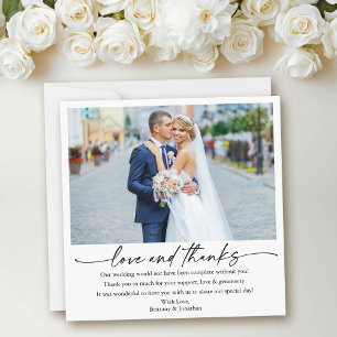 Tarjeta De Agradecimiento Calligraphy Ink Pen Love Boda Photo Square