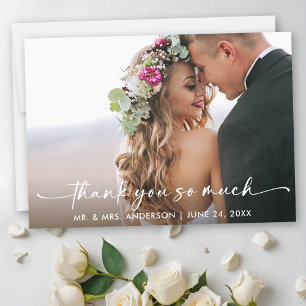 Tarjeta De Agradecimiento Calligraphy Ink Pen Script Boda Foto