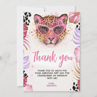Tarjeta De Agradecimiento Calling All Party Animals - Leopard Birthday