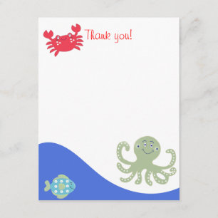 Tarjeta De Agradecimiento CALYPSO Under Sea Octopus Flat