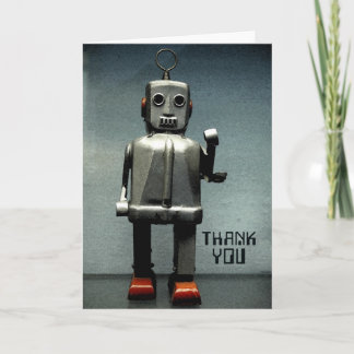 Tarjeta De Agradecimiento Calzado Rojo Robot