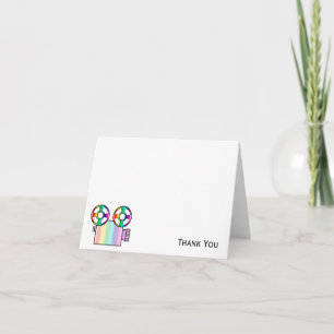 Tarjeta De Agradecimiento Cámara de película del arco iris en blanco