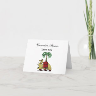 Tarjeta De Agradecimiento Camello Heráldico Palma Árbol Color Escudo de Arma