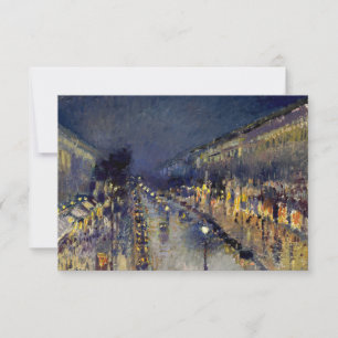 Tarjeta De Agradecimiento Camille Pissarro - Boulevard Montmartre de Noche