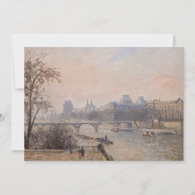 Tarjeta De Agradecimiento Camille Pissarro - El Sena y el Louvre (Anverso)