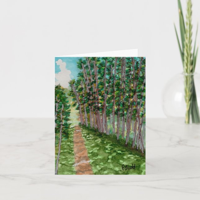 Tarjeta De Agradecimiento Camino a través del bosque (Anverso)