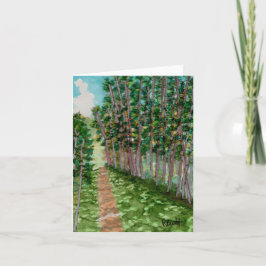 Tarjeta De Agradecimiento Camino a través del bosque