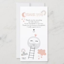 Tarjeta De Agradecimiento Camino de Baby Shower a la luna