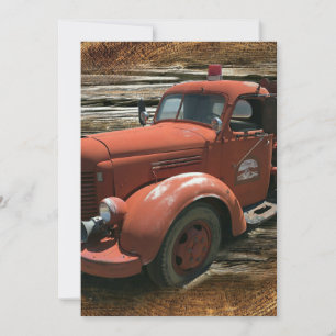 Tarjeta De Agradecimiento Camión antigüo de bomberos vintage