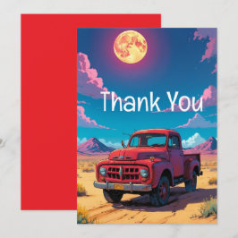 Tarjeta De Agradecimiento Camión clásico americano de recogida