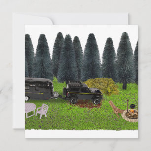 Tarjeta De Agradecimiento Camión con camper en la tienda de camping despejad