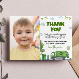 Tarjeta De Agradecimiento Camión de basura Febrero de cumpleaños Foto Gracia