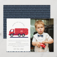 Camión de basura roja foto de cualquier cumpleaños