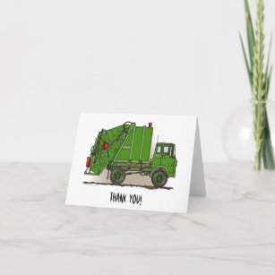 Tarjeta De Agradecimiento Camión de basura verde