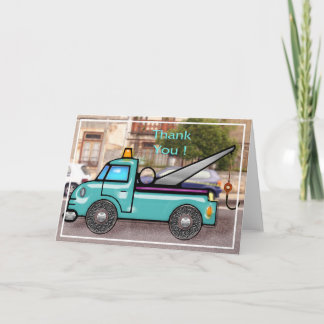 Tarjeta De Agradecimiento Camión de remolque duro en la calle Gracias