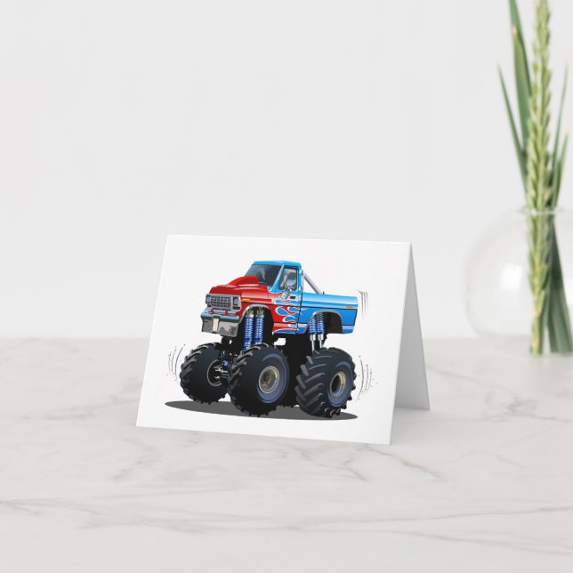 Tarjeta De Agradecimiento camión monstruo personalizado (Anverso)