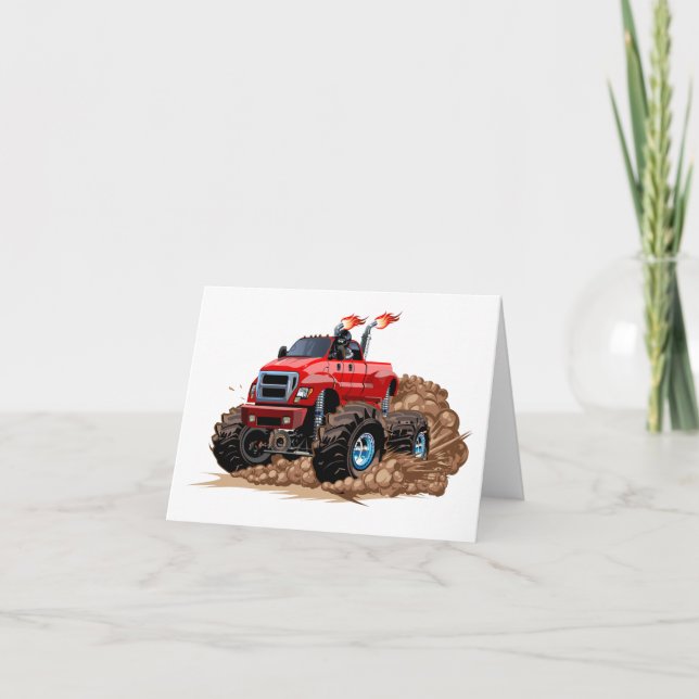 Tarjeta De Agradecimiento camión monstruo personalizado (Anverso)