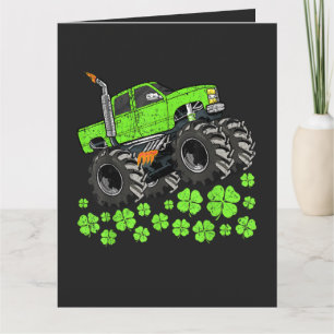 Tarjeta De Agradecimiento Camión Monstruo Suerte Día de San Patricio para Ni
