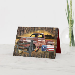 Tarjeta De Agradecimiento Camión rojo antiguo camionero vintage de la granja