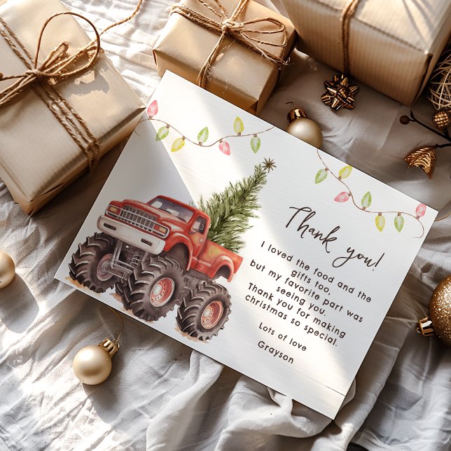Tarjeta De Agradecimiento Camiones de Monstruo para Navidades Cutos (Subido por el creador)