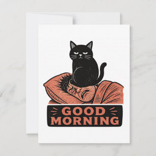 Tarjeta De Agradecimiento Camiseta básica de hombre con gato negro sarcástic