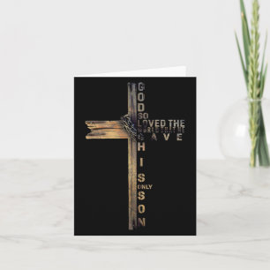 Tarjeta De Agradecimiento Camiseta Biblia Cruz Cristiana Juan 3_16 Cita Cris