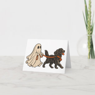 Tarjeta De Agradecimiento Camiseta de Halloween de Labrador Negro 'Fantasma