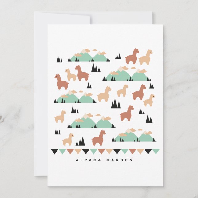 Tarjeta De Agradecimiento Camiseta del jardín de primavera de Alpaca (Anverso)