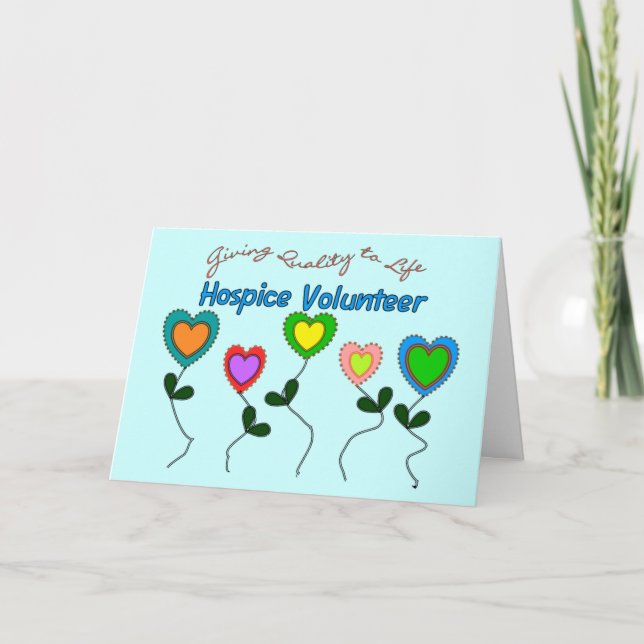 Tarjeta De Agradecimiento Camisetas y regalos voluntarios del hospicio (Anverso)