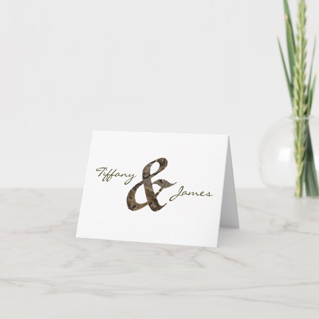 Tarjeta De Agradecimiento Camo Ampersand Note Card (Anverso)