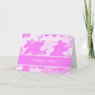 Tarjeta De Agradecimiento Camo rosa