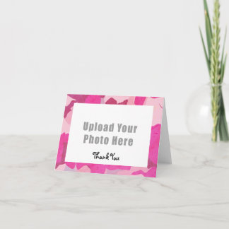 Tarjeta De Agradecimiento Camo rosado le agradece cardar