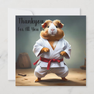 Tarjeta De Agradecimiento **"Campeón de karate: el intrépido cerdo guineano"