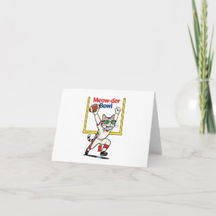 Tarjeta De Agradecimiento Campeón del Tazón Meow-der Gato Fútbol Americano 
