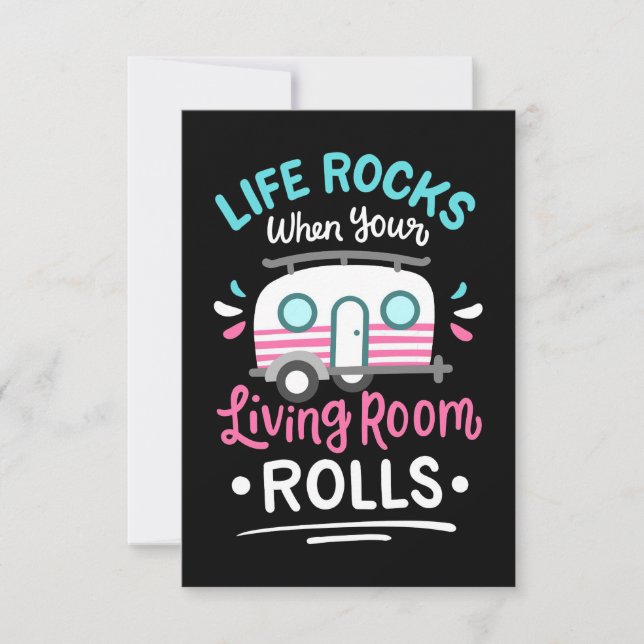 Tarjeta De Agradecimiento Camper Life Rocks When Your Living Room Rolls (Anverso)