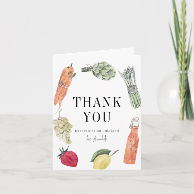 Tarjeta De Agradecimiento Campesinos cultivados localmente comercializan Bab (Anverso)