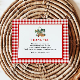 Tarjeta De Agradecimiento Campesinos cultivados localmente comercializan Bab