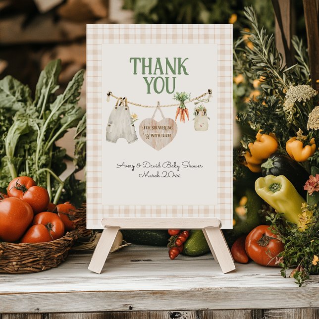 Tarjeta De Agradecimiento Campesinos cultivados localmente Mercado Boho Baby (Subido por el creador)