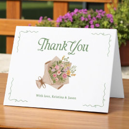Tarjeta De Agradecimiento Campesinos Frescos Que Comercian Ducha De Novias D