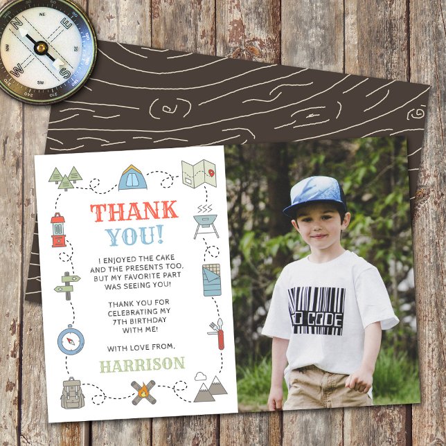 Tarjeta De Agradecimiento Camping Cualquier Fotación De Cumpleaños De Edad (Subido por el creador)