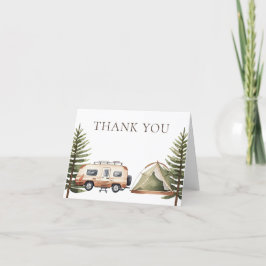 Tarjeta De Agradecimiento Camping Forest Watercolor Baby Shower