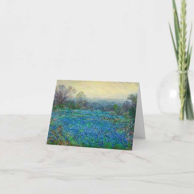 Tarjeta De Agradecimiento Campo de Bluebonnets por Julian Onderdon (Anverso)